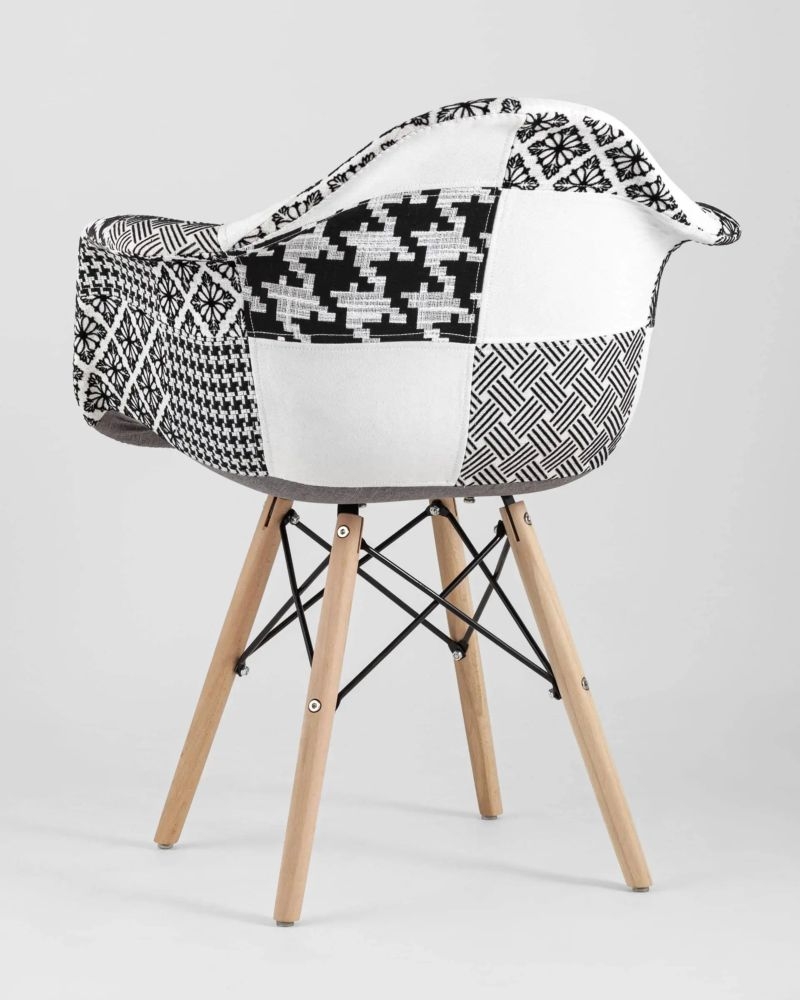 Кресло Eames в стиле пэчворк Черно-белое