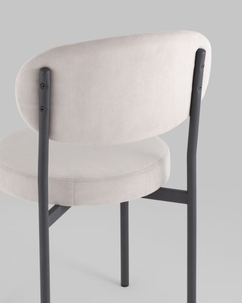 Стул Бриф SN NEW велюр светло-серый каркас антрацитовый муар 4 шт