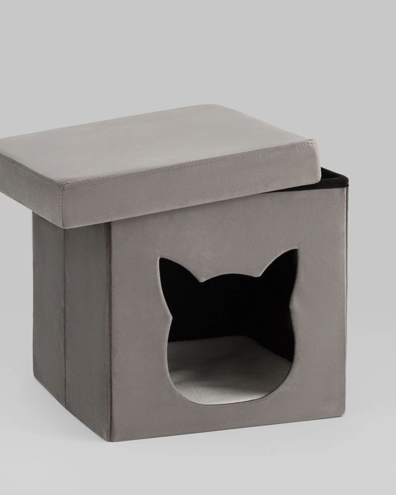 Пуф складной с ящиком Сторе Пет антрацитовый / Store Pet