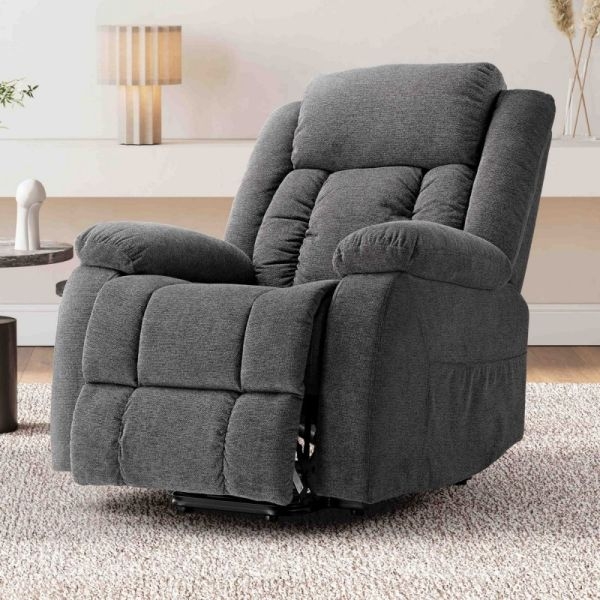 Кресло-реклайнер Eureka GER02 с подъемным механизмом, серый