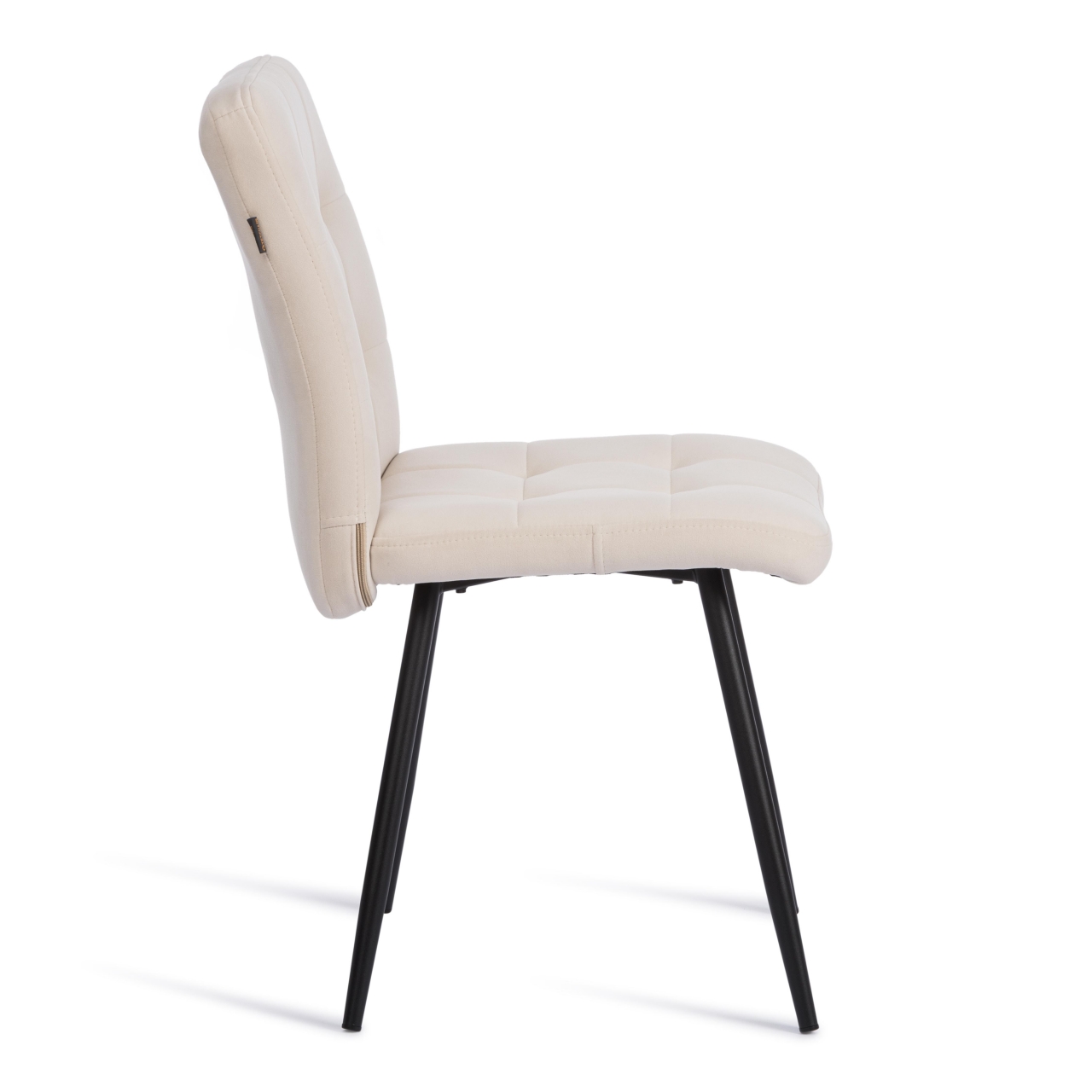 Стул обеденный Medeo флок , 47х56х89, молочный/черный, 4