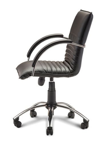 Кресло со средней спинкой на крестовине Синди D80 Черное