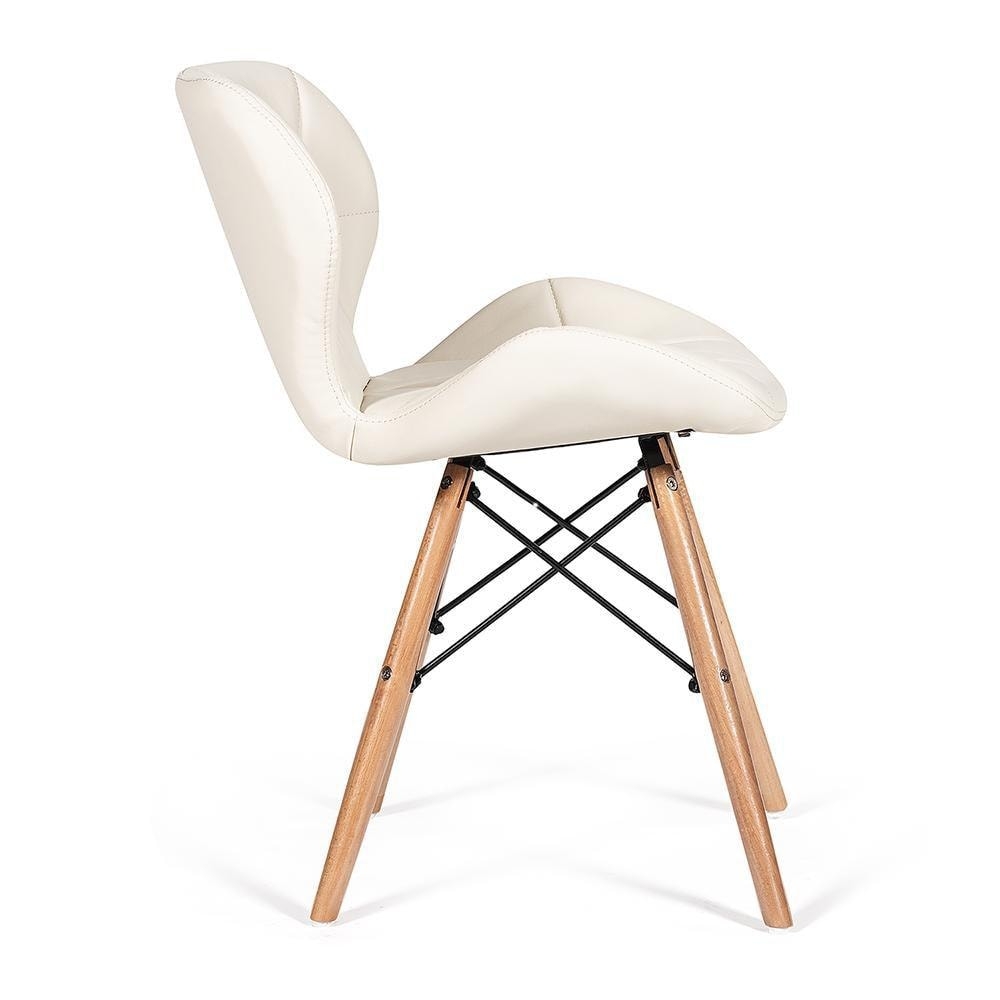 Стул STUTTGART (mod. 74) дерево береза/металл/экокожа, 42 х 52 х 72 х 45 см, слоновая кость /бук