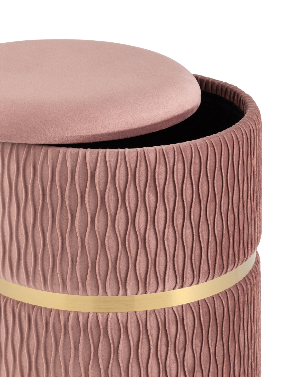 Пуф Джесси с ящиком велюр Розовый