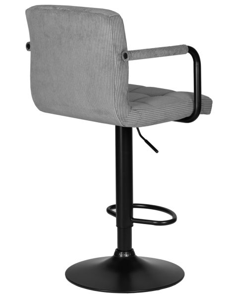 Стул барный DOBRIN KRUGER ARM BLACK (серый вельвет (LAR-E2041-25)) 2 шт