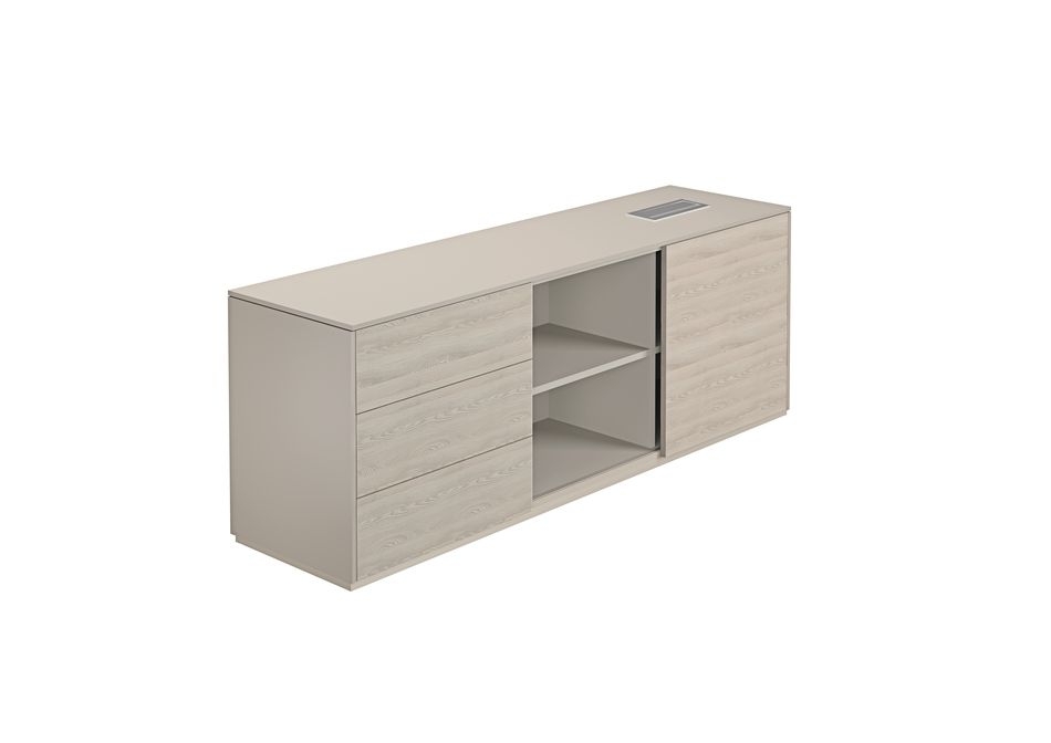 Тумба опорная 1700 левая Atlas NZ-0221.GS.YN.L Серый камень Ясень Наварра