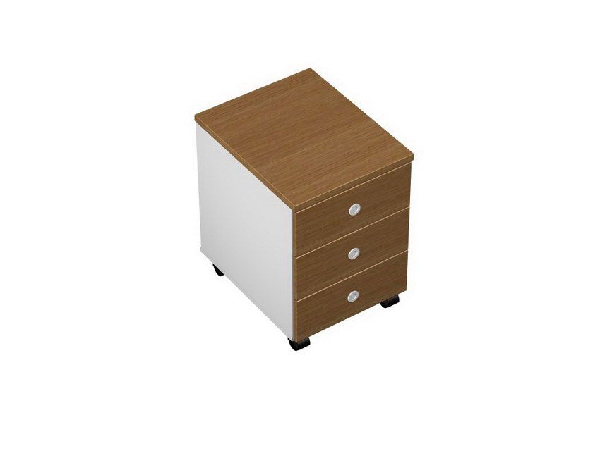 Тумба выкатная с замком Profiquadro КВ 201 Орех ногаро/белый премиум
