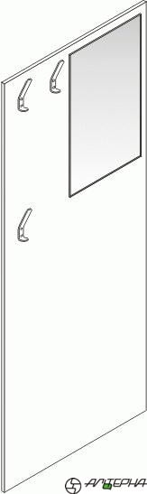 Панель с крючками и зеркалом Проспект Гм.ПР-3 венге