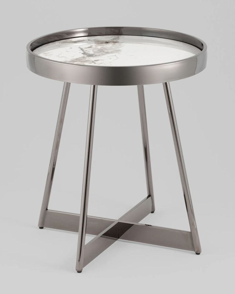 Журнальный стол Гера 50х50 см сталь темный хром