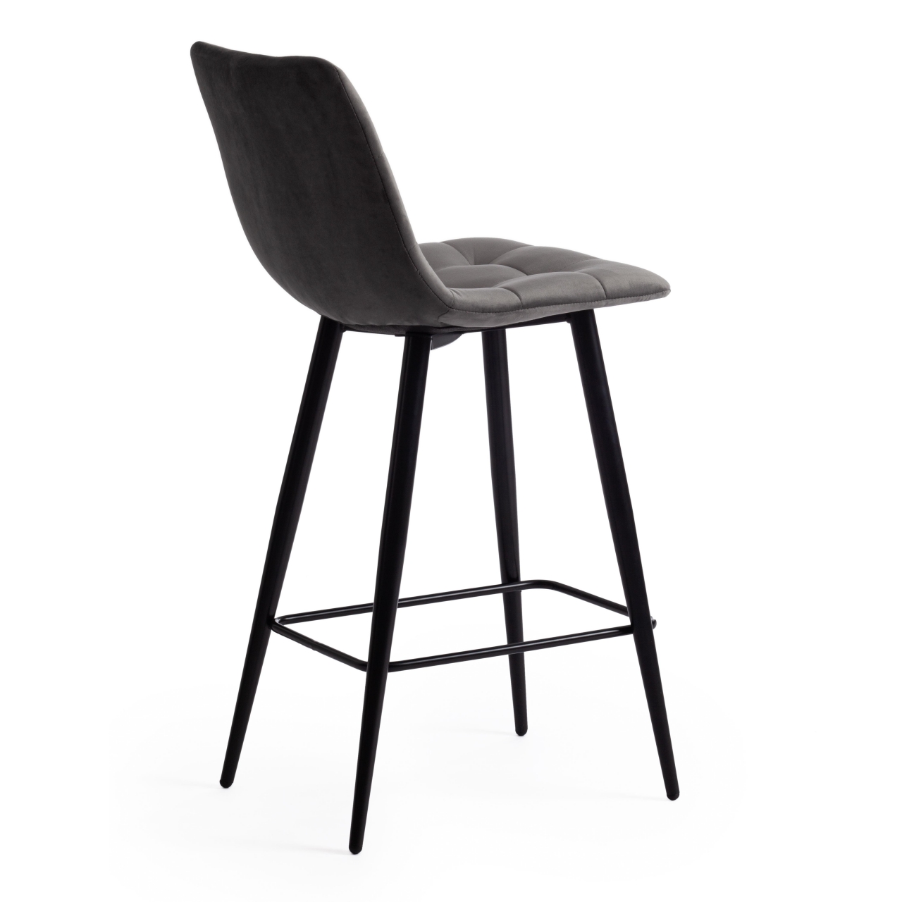 Стул полубарный CHILLY (mod. 7095пб ) ткань/металл, 53x44x94 см, высота до сиденья 66 см, серый barkhat 26/черный