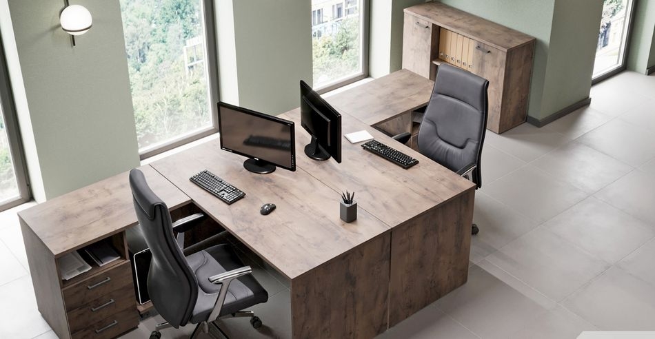 Комплект офисной мебели LEMO №3 Таксония шоколадная Кашемир