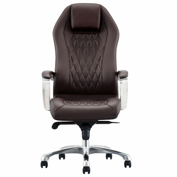Кресло руководителя BRABIX PREMIUM Aurus EX-705, мультиблок, алюминий, экокожа, коричневое,