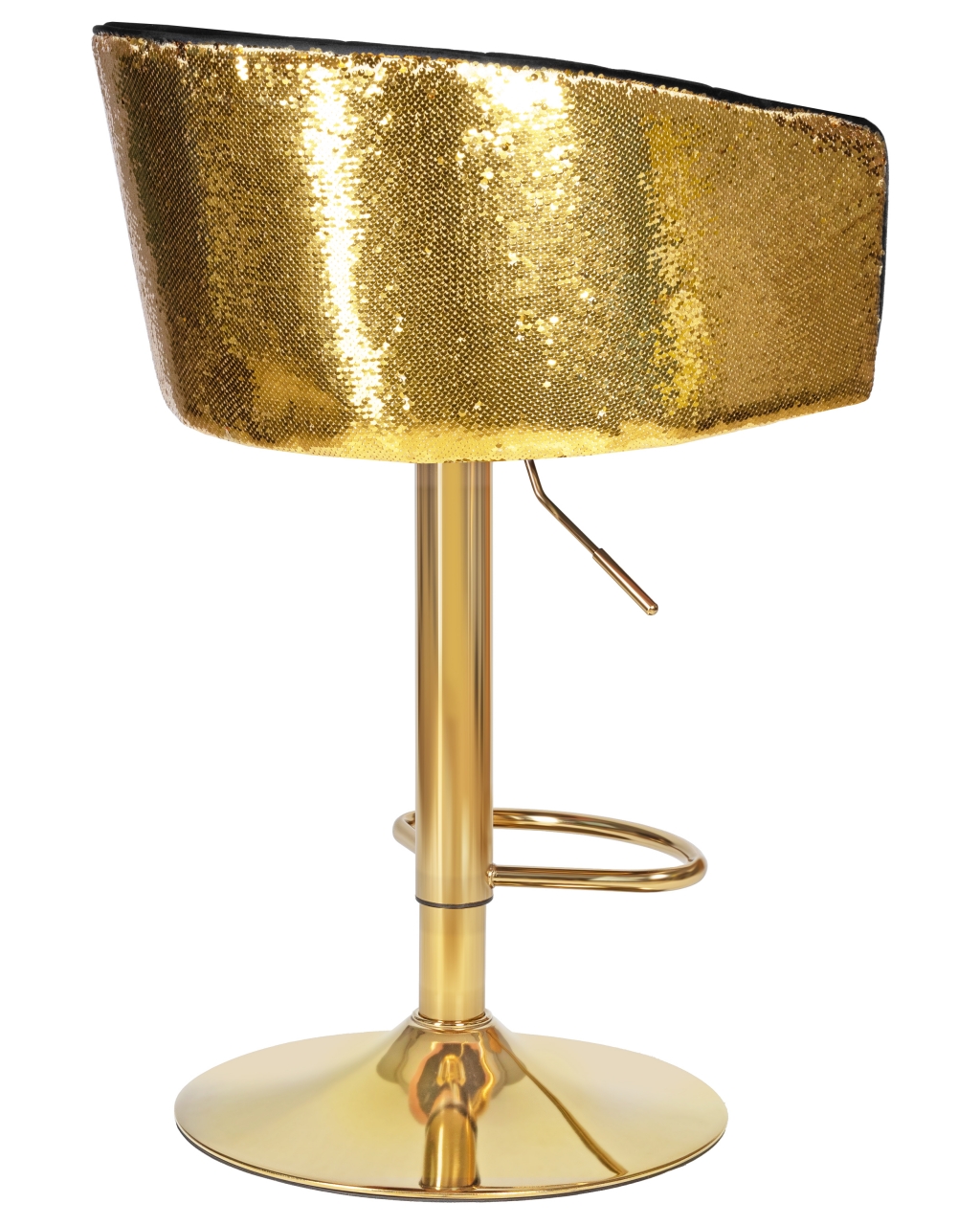 Стул барный DOBRIN DARCY GOLD SHINY (черный велюр с золотыми пайетками)