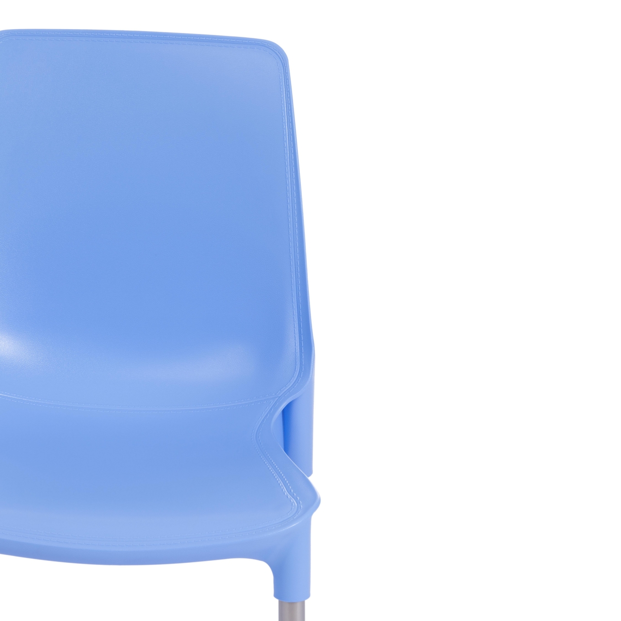 Стул GENIUS (mod 75) металл/пластик, 46x56x84cм, голубой/ножки хром