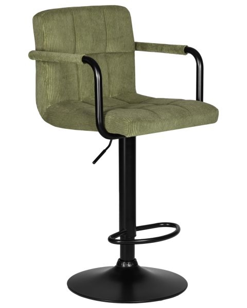 Стул барный DOBRIN KRUGER ARM BLACK (зеленый вельвет (LAR-E2041-7)) 2 шт