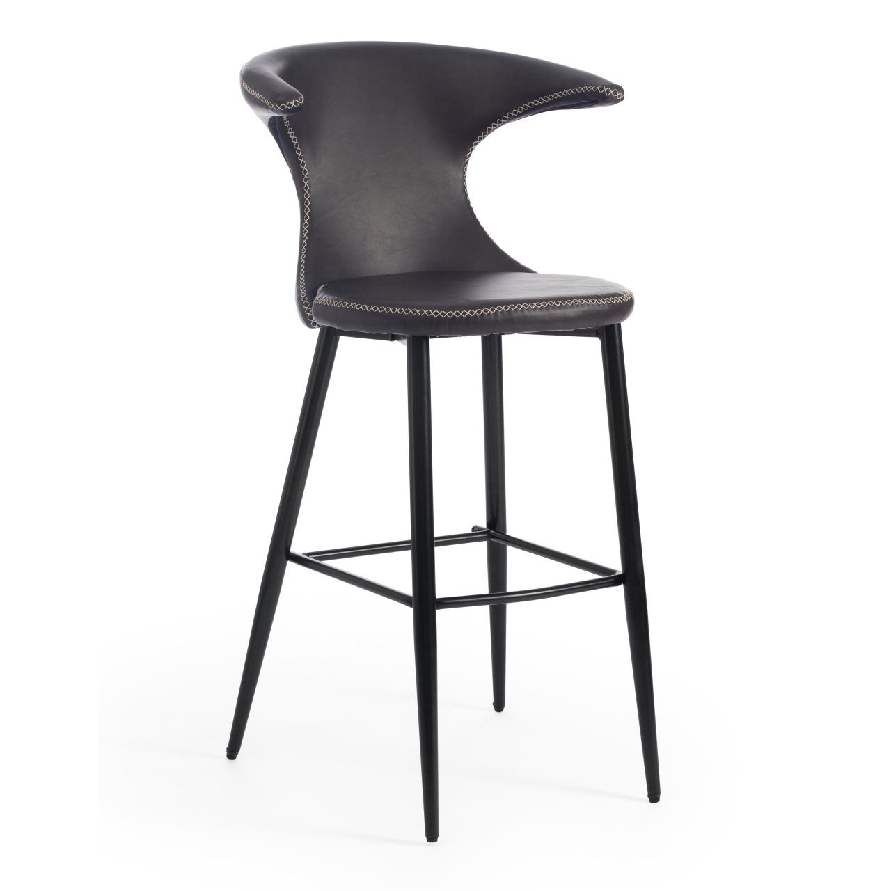 Стул барный FLAIR BAR (mod. 9018) экокожа/металл, 60 х 56 х 106 см , серый 22/черный