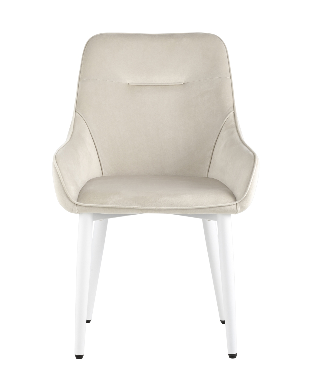 Комплект из двух стульев Диана велюр кремовый ножки белые 2 шт