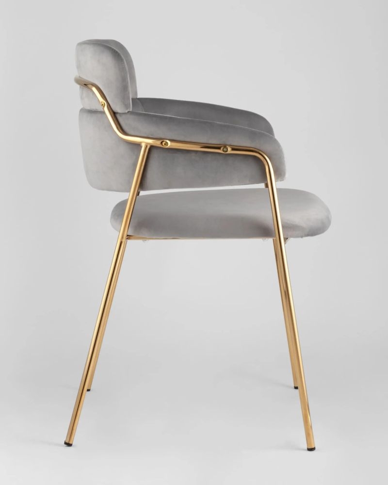 Стул Полин светло-серый 2 шт. с золотыми ножками