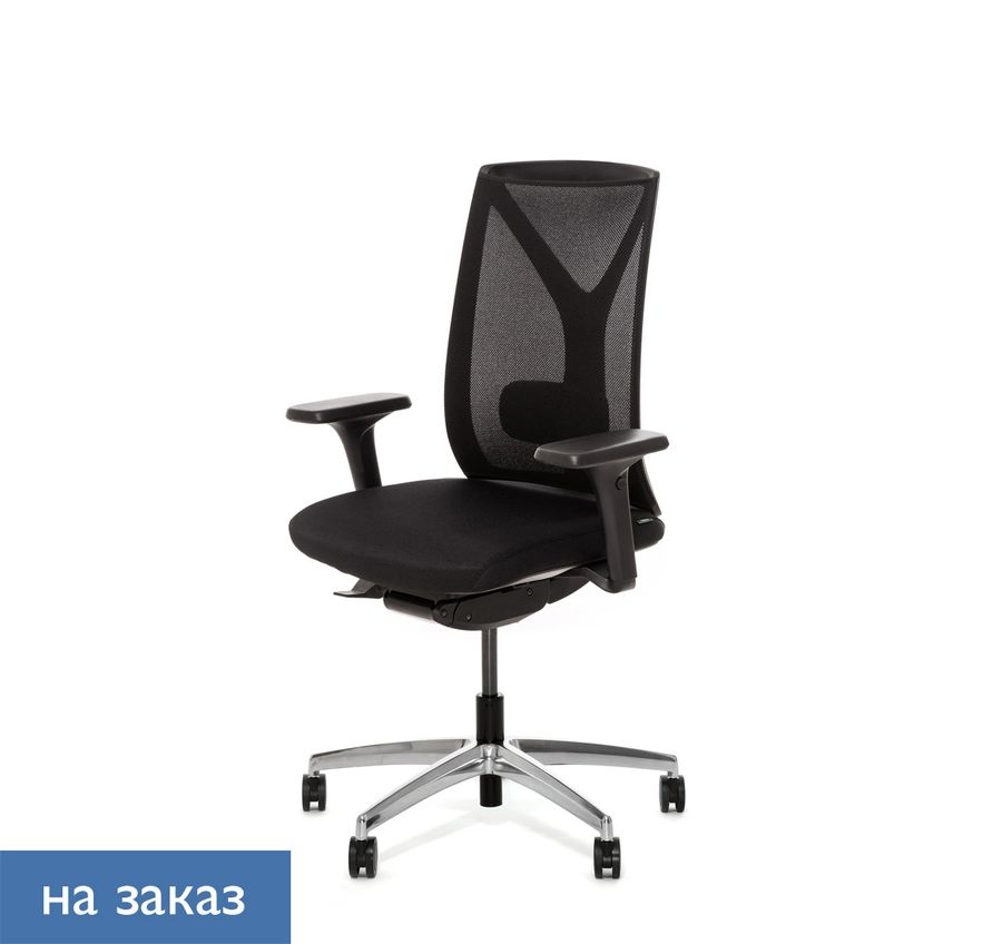 Кресло ДИОН Меш Бл 870 1Д алум СЛВ 50 Черный Хром / DION Mesh Bl 1D alum SLW