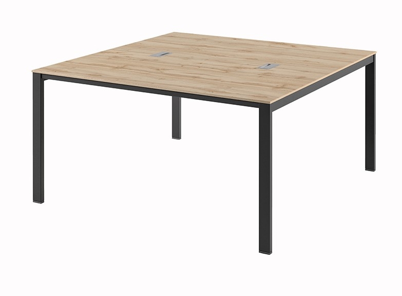 Стол-тандем на 2 рабочих места с кабель-каналом Саньяна N-46 Дуб Вотан