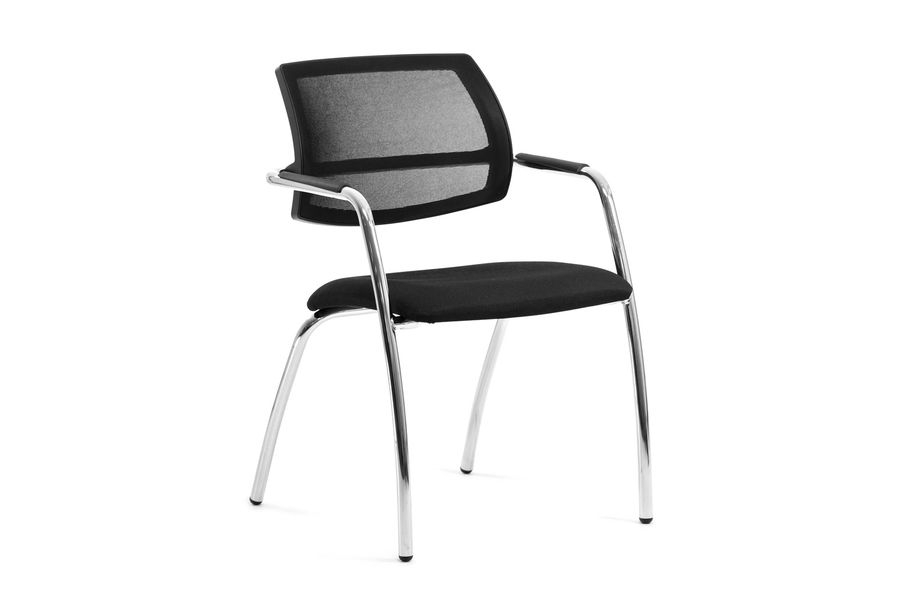 Кресло на 4-х опорах Урбан Меш 4легс СЛВ 50 Черный Хром / Urban Mesh 4legs SLW