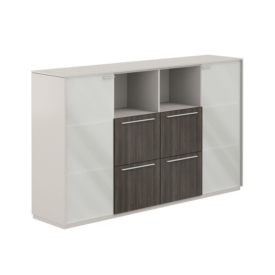 Шкаф средний с ящиками Atlas NZ-0316.GS.BT Серый камень Бренсон Трюфель