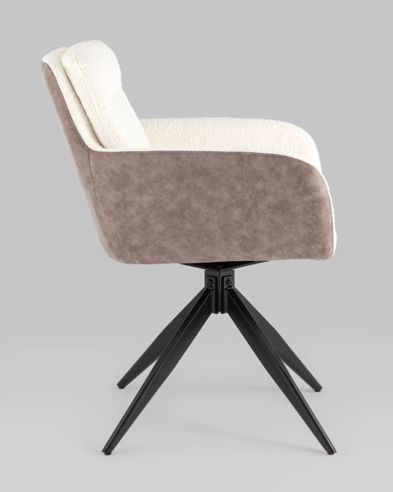 Стул Waldo молочный c бежевой экокожей