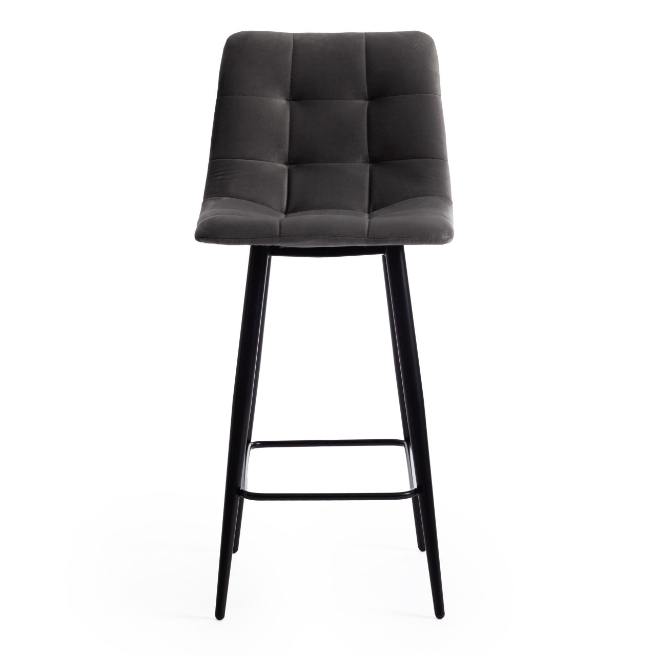 Стул полубарный CHILLY (mod. 7095пб ) ткань/металл, 53x44x94 см, высота до сиденья 66 см, серый barkhat 26/черный