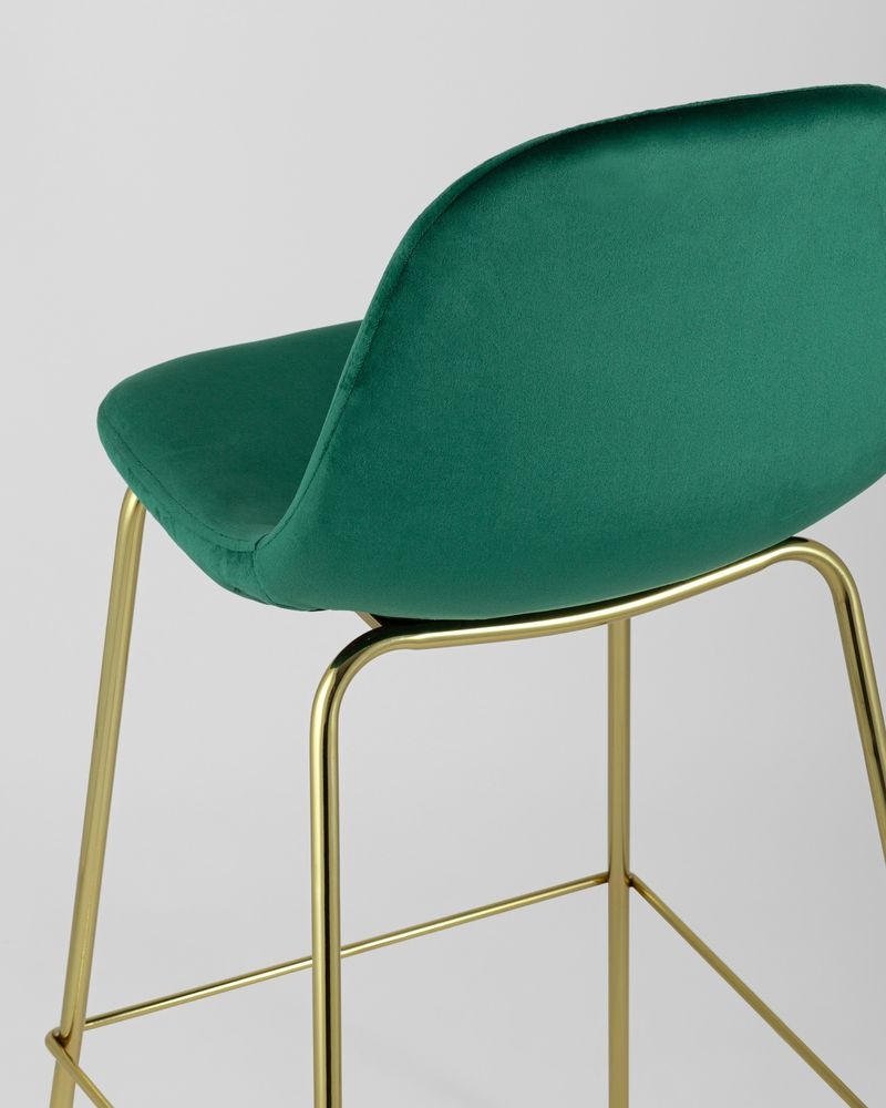 Стул барный Валенсия Зеленый с золотыми ножками