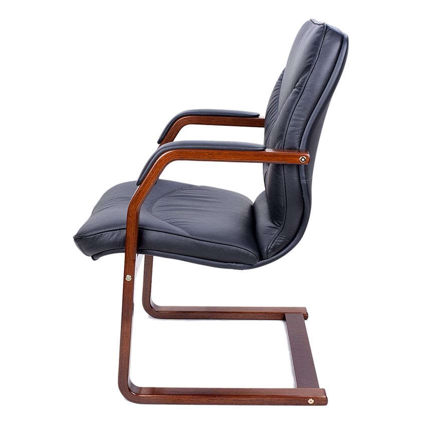 Кресло посетителя Leeds wood C Черное