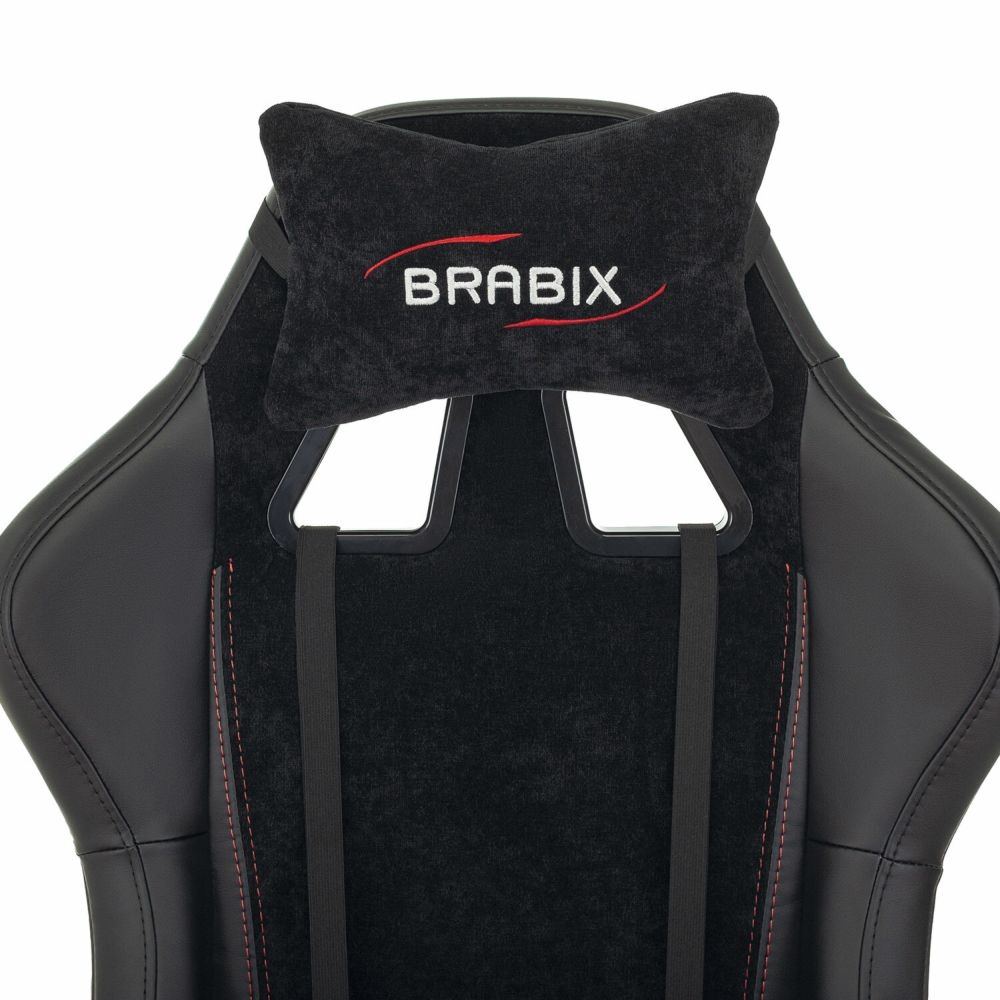 Кресло компьютерное БРАБИКС Стрикер ГМ-121 экокожа/велюр Черное / BRABIX Striker GM-121