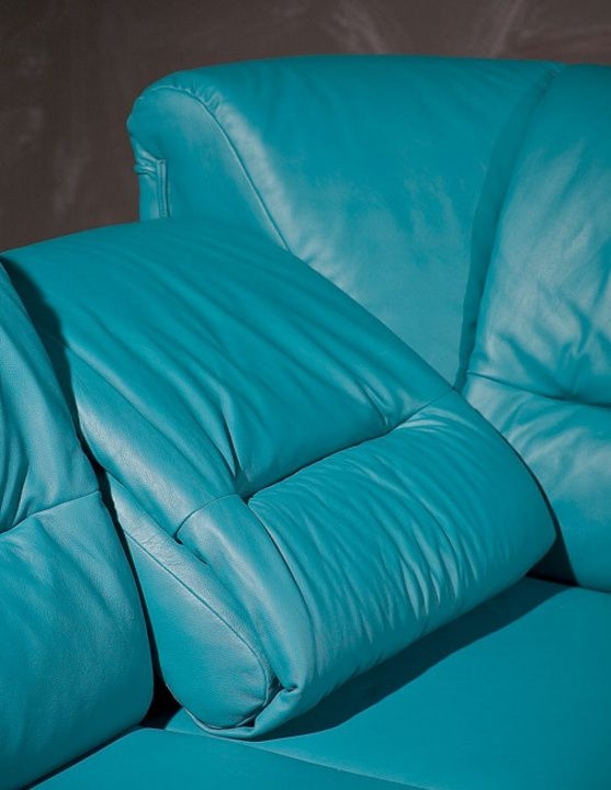 Диван угловой раскладной левый Вавилон 07 Бирюзовый (кожа)