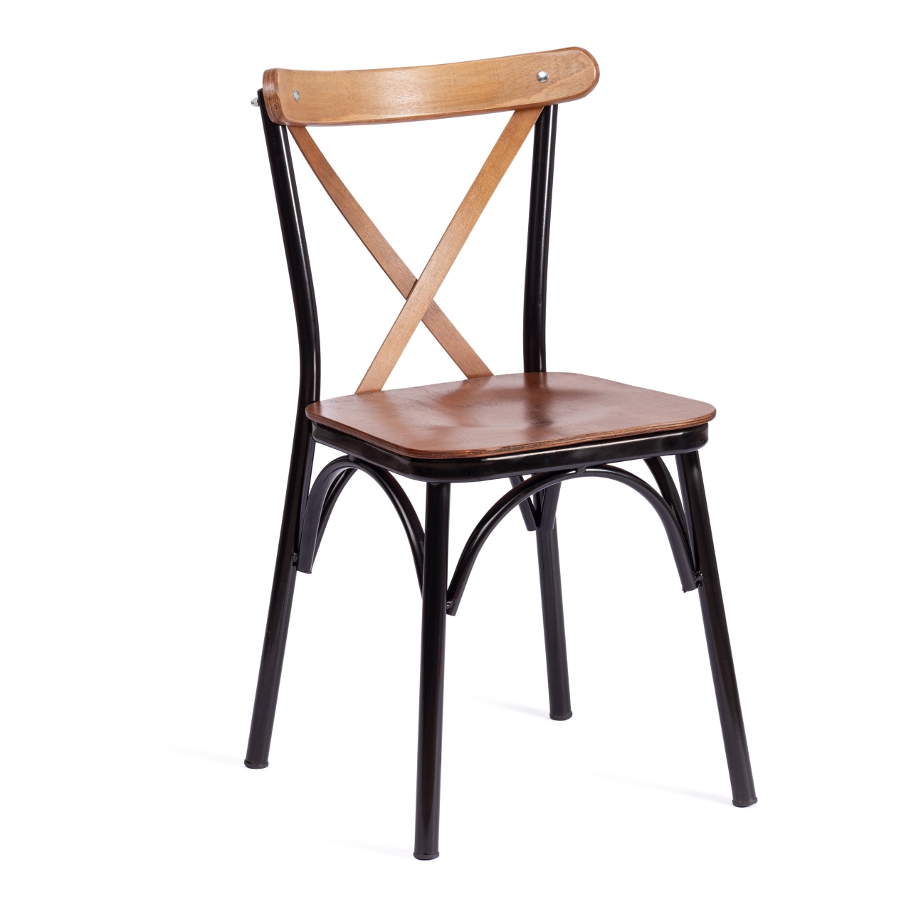 Стул CROSSY (mod. 251) металл/фанера, 42 х 49 х 84 см, walnut (орех)/черный