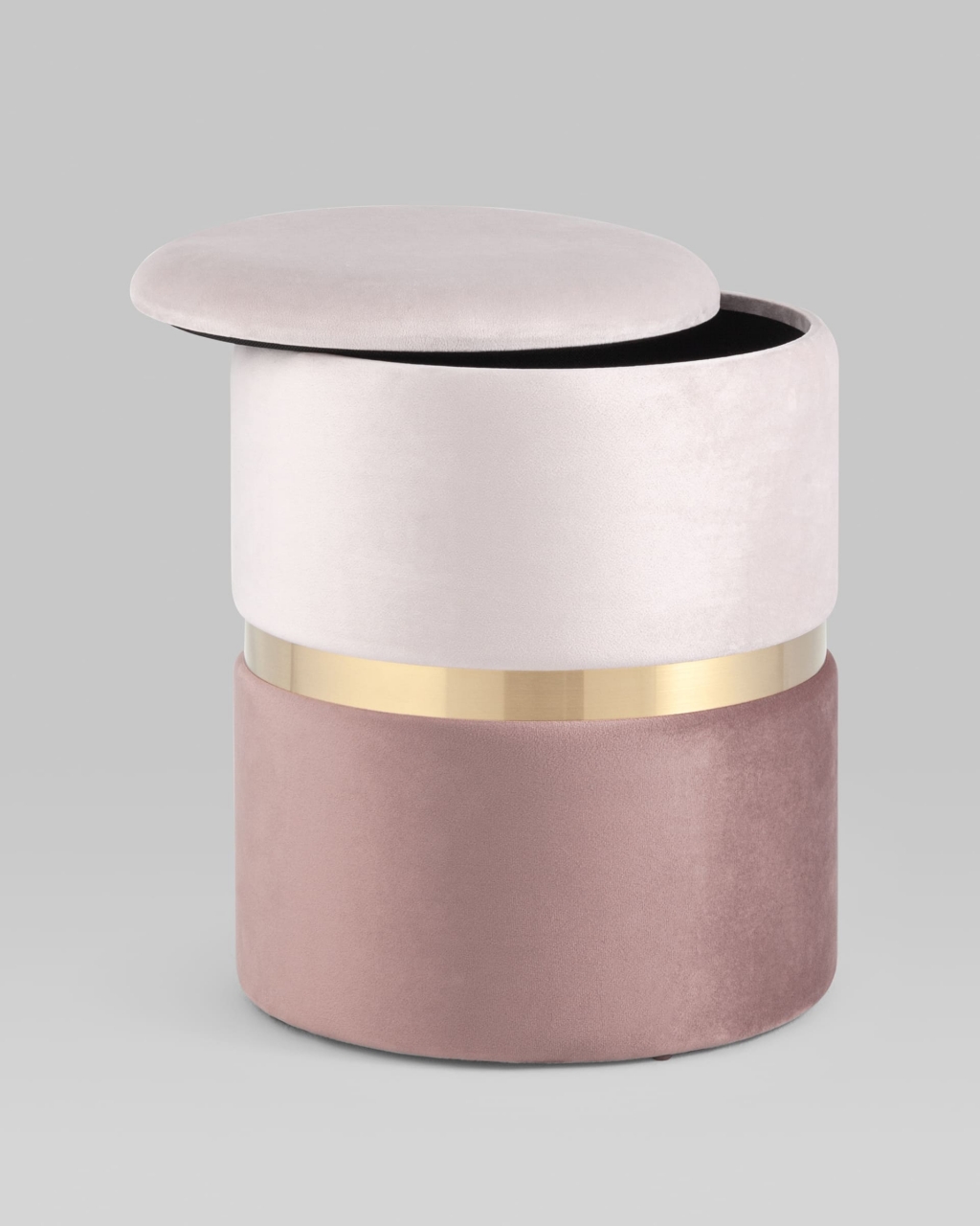 Пуф Кэрри с ящиком велюр Розовый