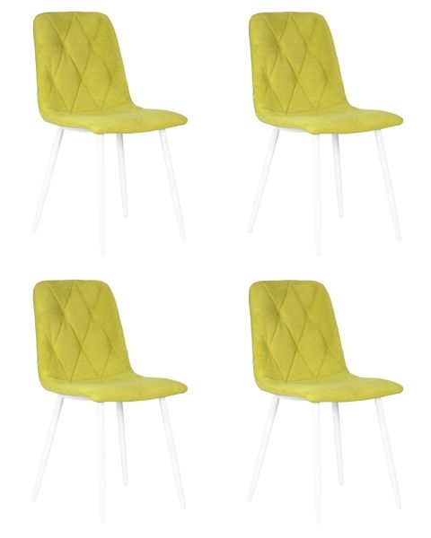 Стул обеденный DOBRIN CHILLY ROMBO (Лайм Simple 14, основание белый) 4 шт