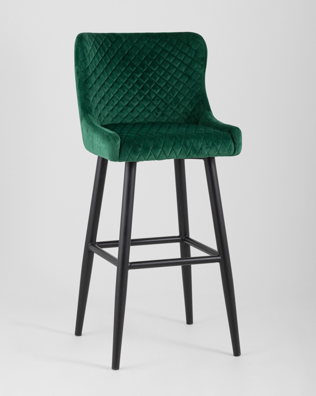 Стул барный Ститч велюр Изумрудный