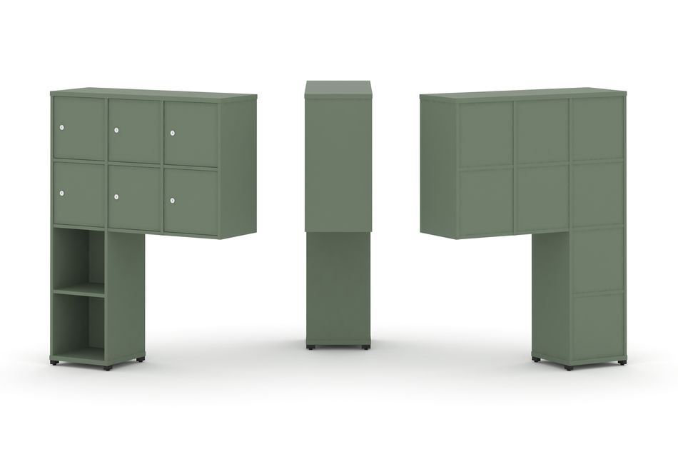 Надставка на стол высокая односторонняя + задняя стенка (8 шт.) + распашной фасад (6 шт.) CONCEPT CN.ONV-008 Кобо Черный металл