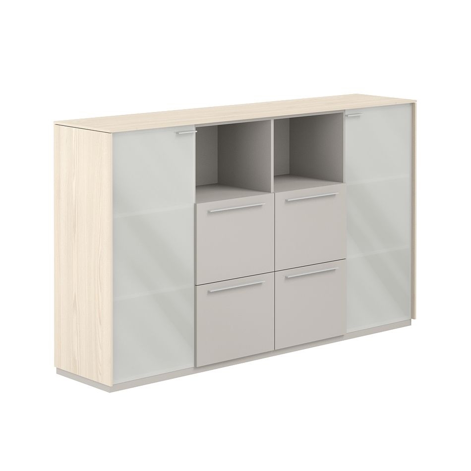 Шкаф средний с ящиками Atlas NZ-0336.YN.GS Ясень Наварра Серый камень