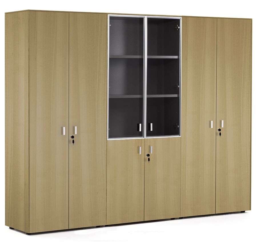 Шкаф комбинированный с гардеробом и шкафом для бумаг ENZO 109 733 ECL-L 51 Светлый эвкалипт Хром