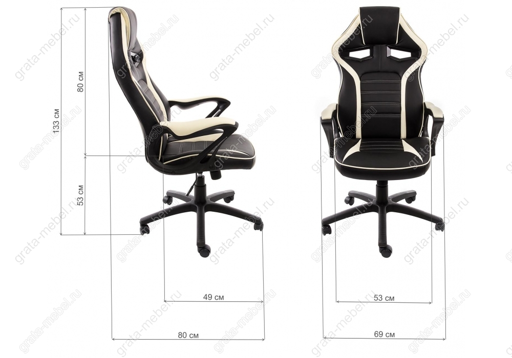 Компьютерное кресло Monza черное / бежевое
