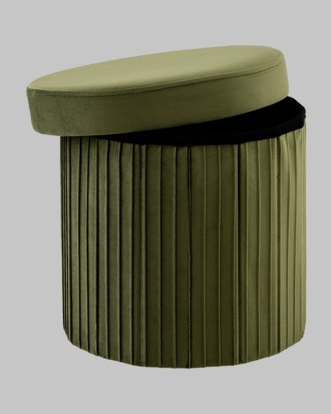 Пуф складной с ящиком Store Round травяной