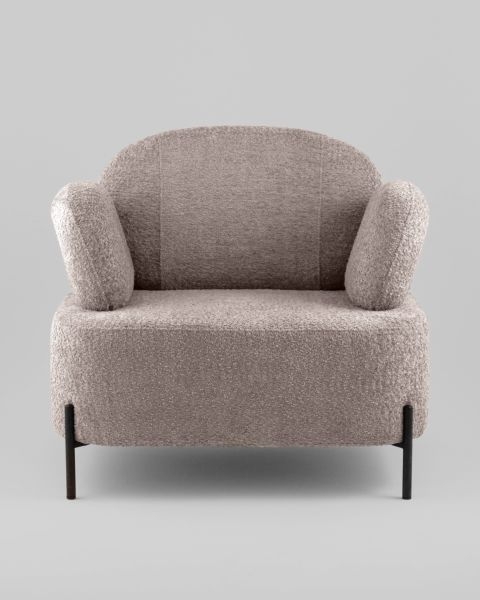 Кресло Кэнди ткань с подлокотниками букле капучино