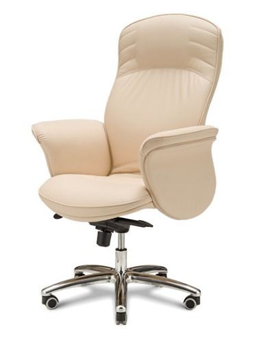 Кресло с высокой спинкой на крестовине Виктория D100 Бежевое