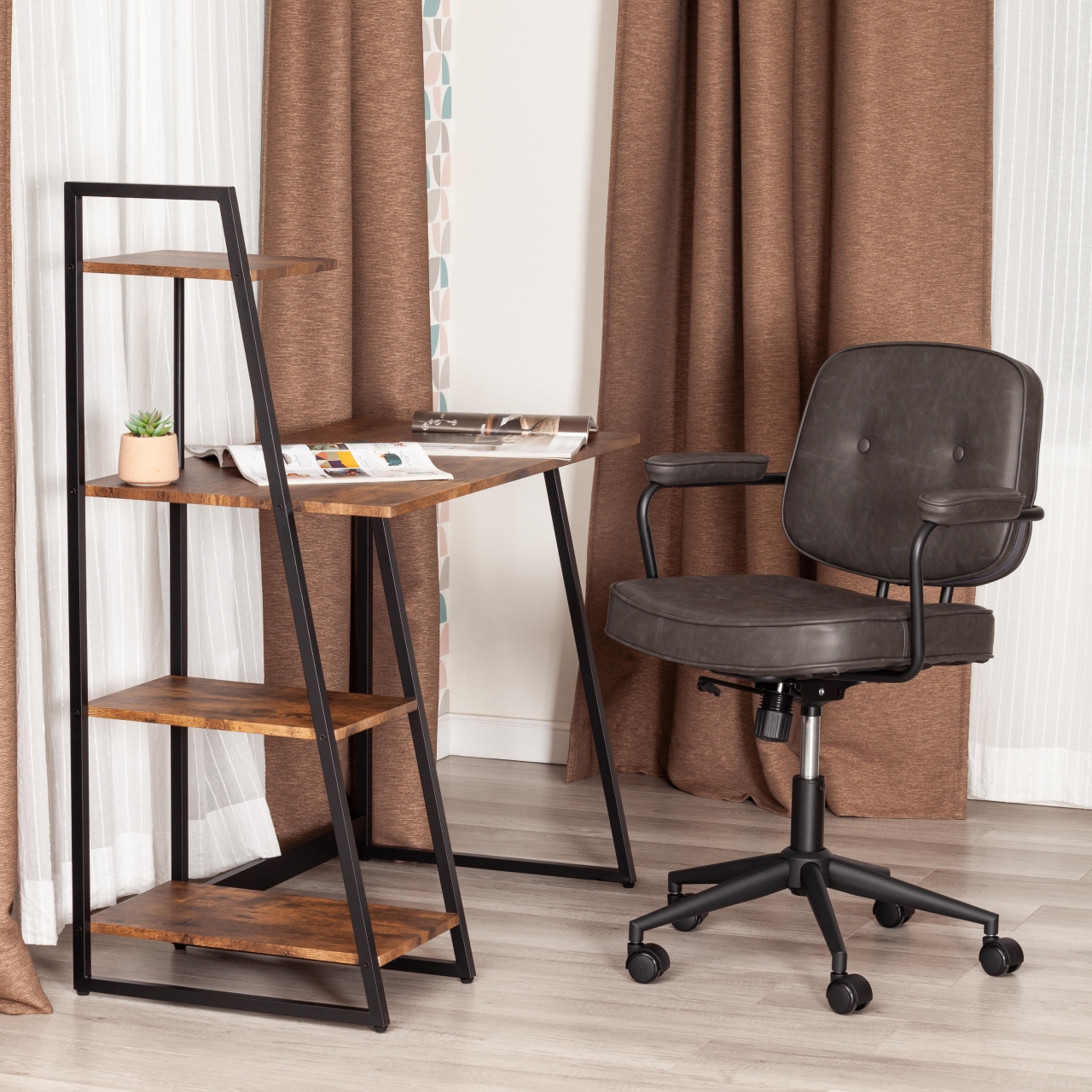 Кресло ALFA иск. кожа, Grey (Cерый)