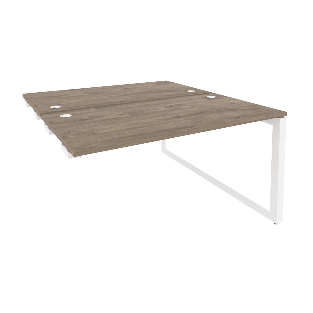 Стол-приставка двойной на О-образном м/к к опорым элем. ONIX O.MO-D.SPR-3.7 Тиквуд Темный/Белый