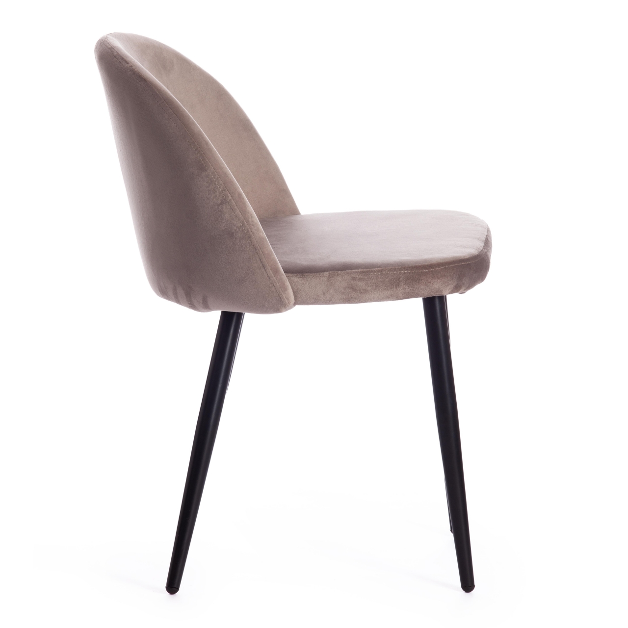 Стул MELODY (mod. 4997) металл/вельвет, 52х49х78см, серо-бежевый/черные ножки