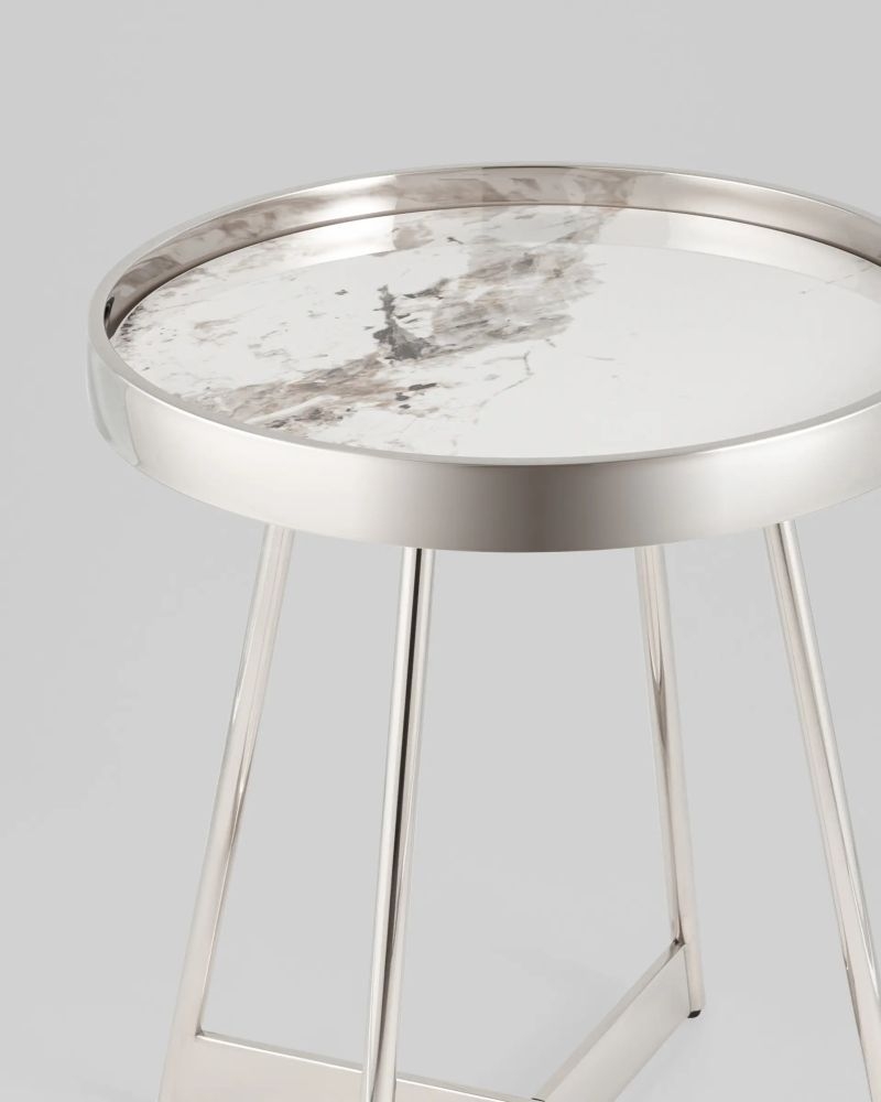 Журнальный стол Гера 50х50 см сталь серебро