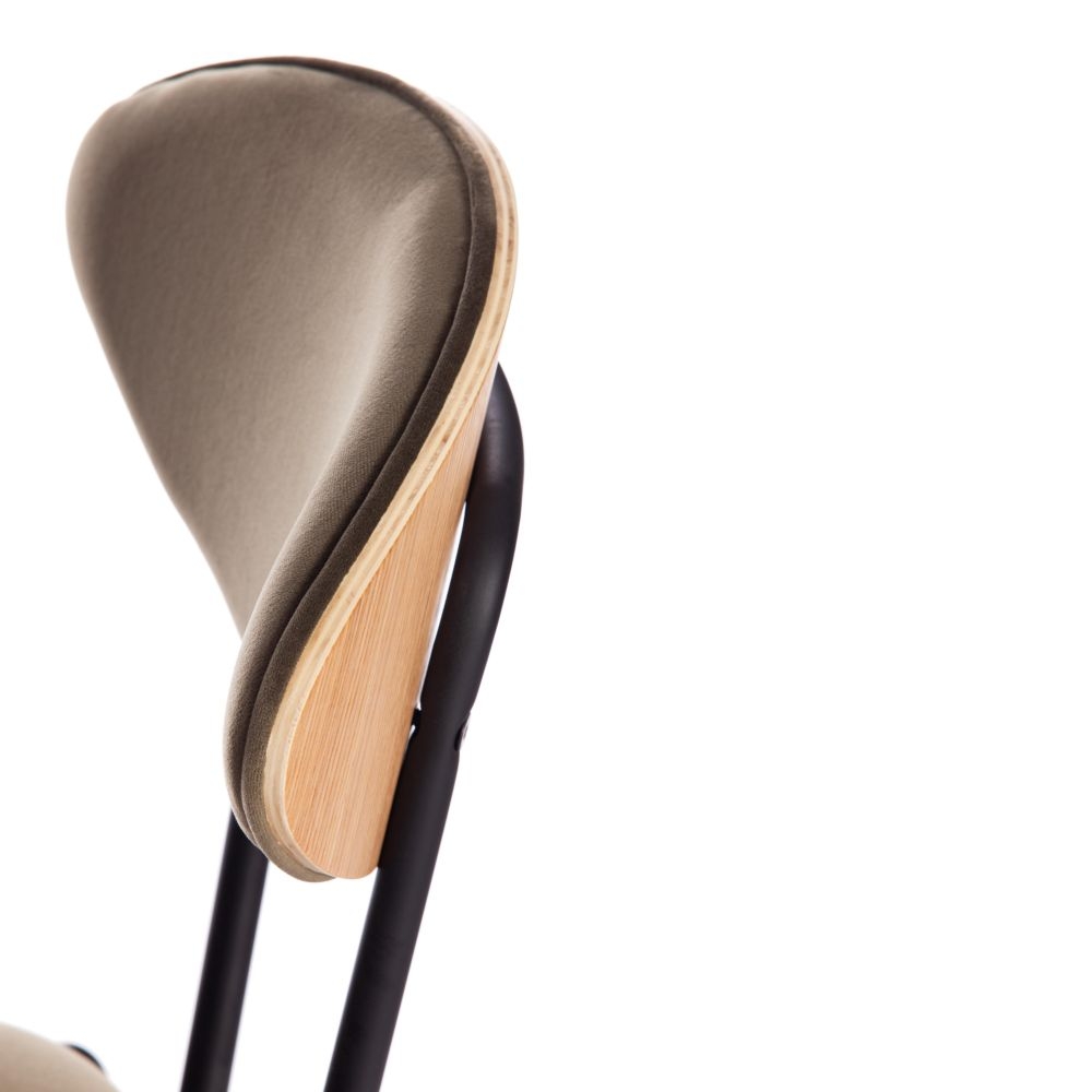 Стул NEO (mod. 0139014) / 1 шт. в упаковке металл/вельвет, 44х54х79 см, хаки S108 (85 DARK TAN)/черный