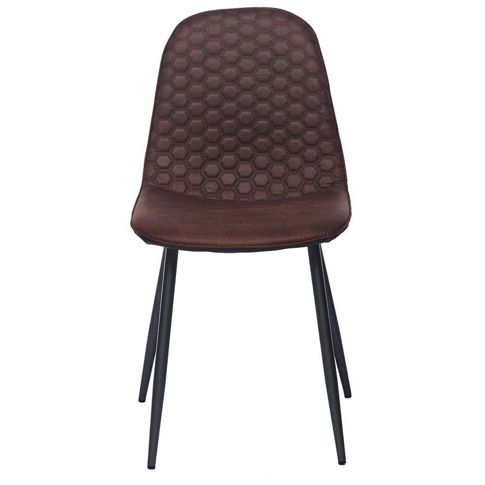 Стул STORM (mod. 807) металл,ткань наппа, 46 х 53 х 87 х 49 см, темно-коричневый/черный, PK-03