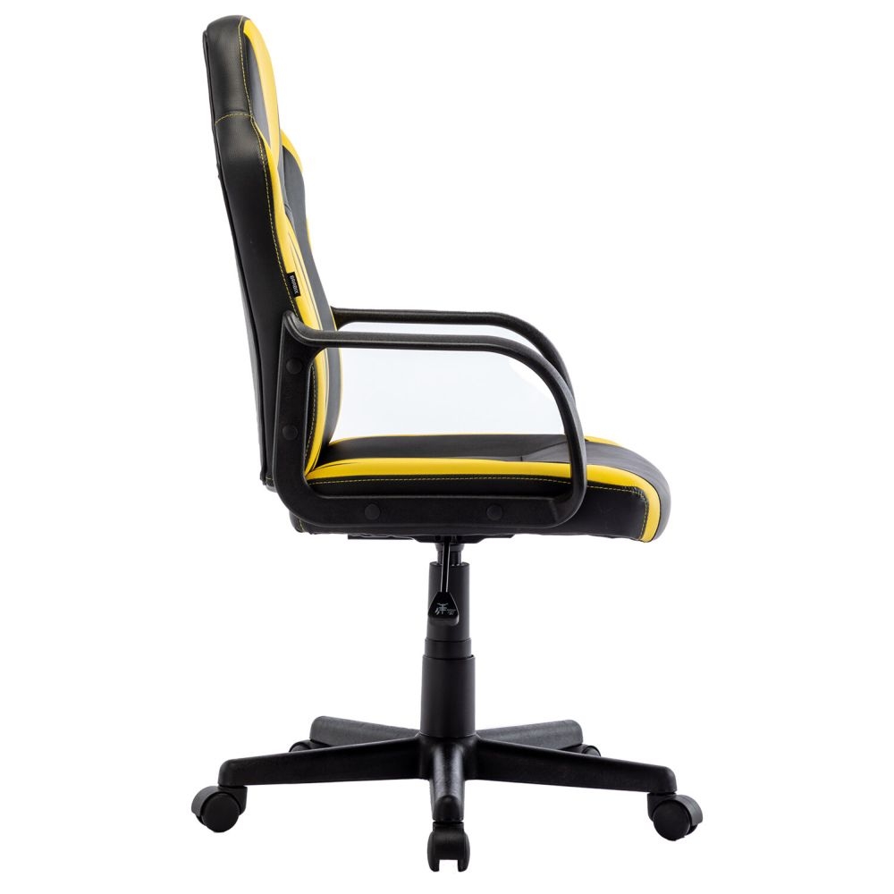 Кресло компьютерное БРАБИКС Стрипе ГМ-202 экокожа Черный-желтый / BRABIX Stripe GM-202